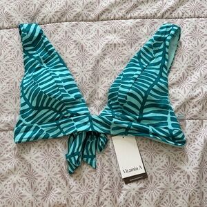 Vitamin A Aqua Striped Bikini Top